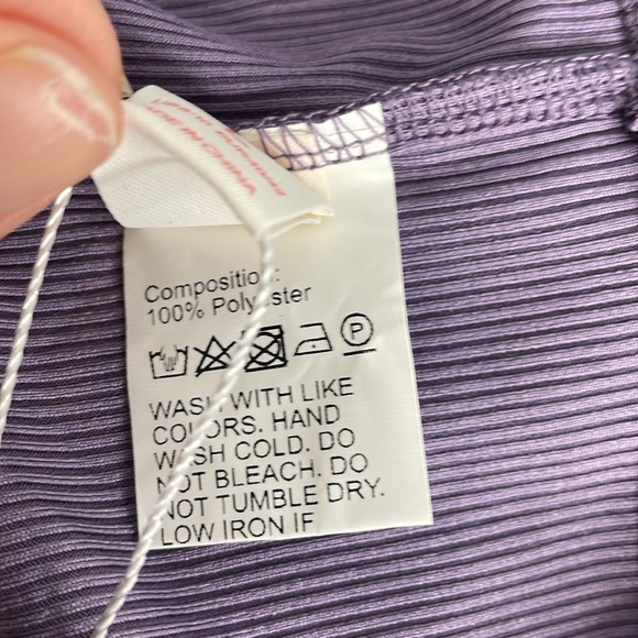 Romwe Purple Crop Top Ribbed L - Picture 7 of 8